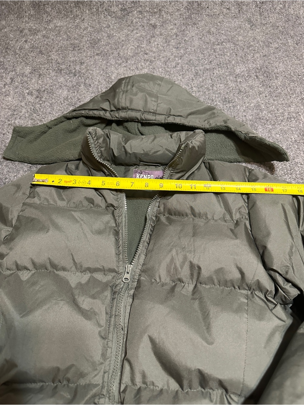 Girls Olive Green Puffer Jacket with Hood